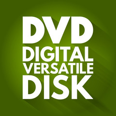 Naklejka premium DVD - Digital Versatile Disk acronym, technology concept background