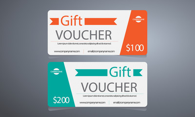 striped gift vouchers with color details voucher template with monetary award Special offer for the customer