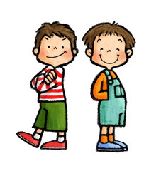 子供　全身ポーズセット（男女ペア）