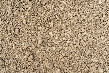 Grey gravel pile closeup photo for background
