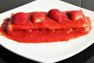 Homemade strawberry cheese cake. photo 