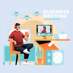 Video Call Business Conversation for Stay At Home