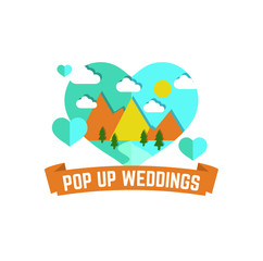 pop up wedding logo, invitation card design