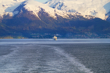 CMV Cruiseship or cruise ship liner MS Magellan  in Flam, Norway during cruising to Norwegian...