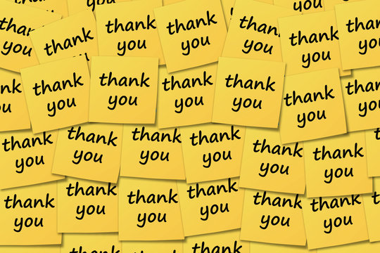 Yellow Post It Note Paper With Thank You Message