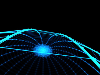 Abstract sphere geometry orb and polygonal lines and dots. Futuristic Technology (super high resolution)