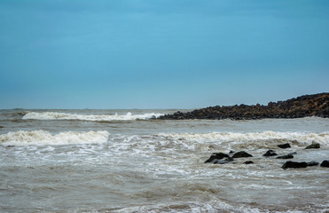 Fototapeta premium sea beach of somnath temple of somenath Gujarat India 