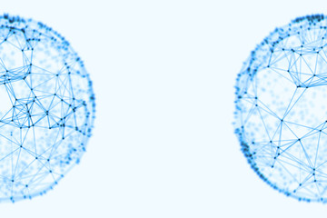 Abstract sphere geometry orb and polygonal lines and dots. Futuristic Technology (super high resolution)