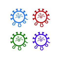 Virus drawing icon set can be used as an illustration for  coronavirus / COVID 19 or any virus 