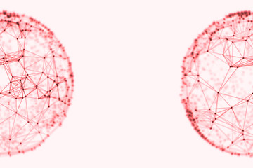 Abstract sphere geometry orb and polygonal lines and dots. Futuristic Technology (super high resolution)