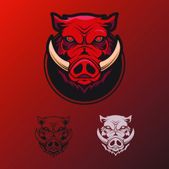 Hog head vector, pig head logo, hog mascot, pig character, esport logo