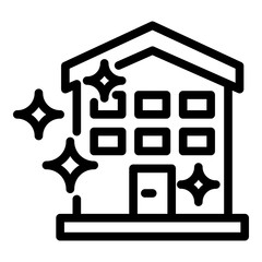 Clean home icon. Outline clean home vector icon for web design isolated on white background