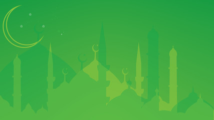 green mosque background vector illustration