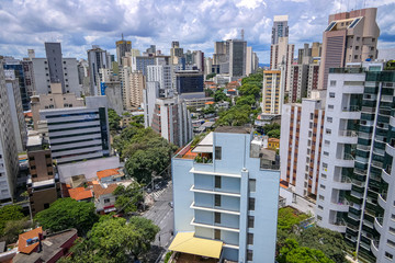 View to downtown Belo Horizonte with cloudy sky, Belo Horizonte, Minas Gerais, Brazil
