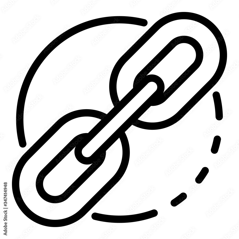 Poster link in a circle icon. outline link in a circle vector icon for web design isolated on white backgro