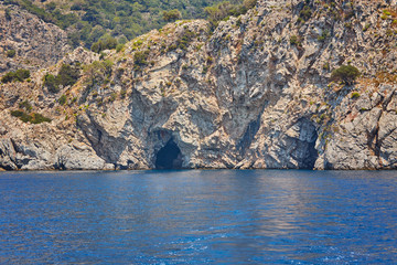 The blue cave near Marmaris, Turkey.