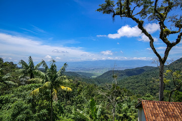 Wonderful distant view from Serra do Mantiquiera (Mantiquiera mountains) , Itatiaia, Rio de Janeiro, Brazil
