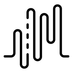 Sound wave icon. Outline sound wave vector icon for web design isolated on white background