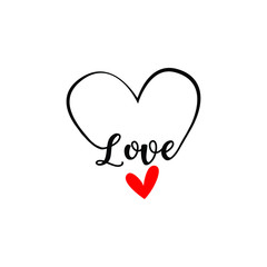 red heart. love for valentine's day. vector, illustration