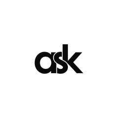 ask letter original monogram logo design