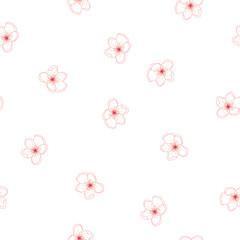 Colorful Line Peach Cherry Blossom Seamless Texture Background