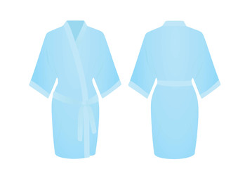 Blue woman bathrobe. vector illustration