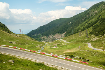 Landscape from the Fagaras mountains with Transfagarasan road, Romania country