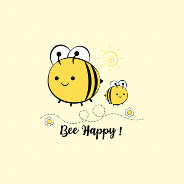 Cute little bee. vector, illustration