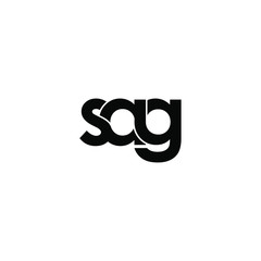 sag letter original monogram logo design