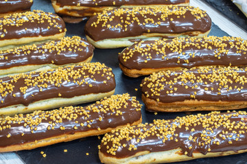 assorted chocolate eclairs