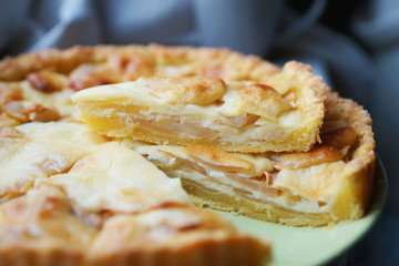 Homemade apple and sour cream pie