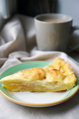 Homemade apple and sour cream pie