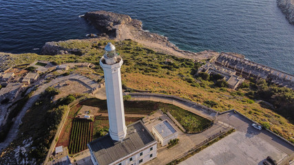 Vista aerea del faro di Santa Maria di Leuca