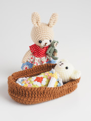 かわいい動物のあみぐるみ