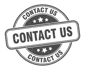contact us stamp. contact us round grunge sign. label