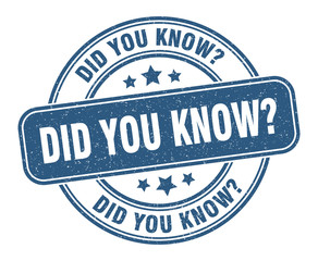 did you know stamp. did you know label. round grunge sign