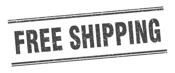 free shipping stamp. free shipping label. square grunge sign