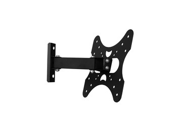 Black bracket for TV on a white background isolation