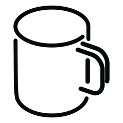 Minimalistic tea cup icon made of lines.