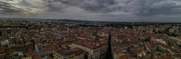 Fototapeta na wymiar High Angle View Of Cityscape Against Cloudy Sky