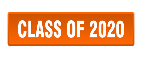 class of 2020 button. class of 2020 square orange push button