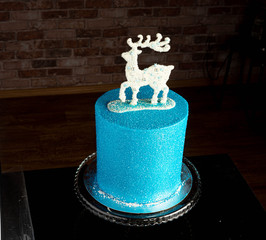 christmas cake with deer