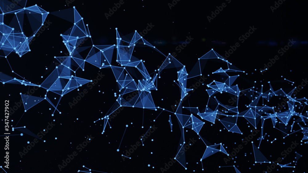 Poster polygon abstract background with dots and lines connect. technology network data connection. futuris