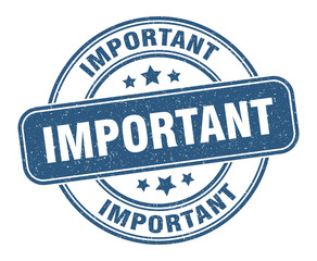 important stamp. important label. round grunge sign