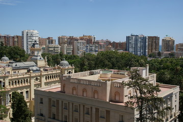 Fototapeta na wymiar El Reales Alcazares à Malaga en Andalousie en Espagne