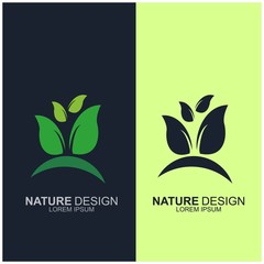 Leaf design logo Template