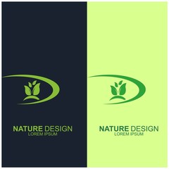 Leaf design logo Template