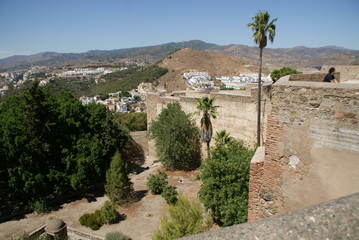 Ch&acirc;teau du Gibralfaro ou Castillo de Gibralfaro &agrave; Malaga en Andalousie en Espagne