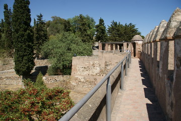 Fototapeta na wymiar Château du Gibralfaro ou Castillo de Gibralfaro à Malaga en Andalousie en Espagne