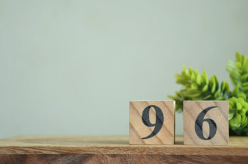 Number 96, Rating, Award, Design with number cube colorful stone in natural concept.